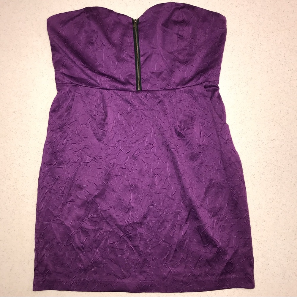 Silence + Noise Strapless Dress Purple